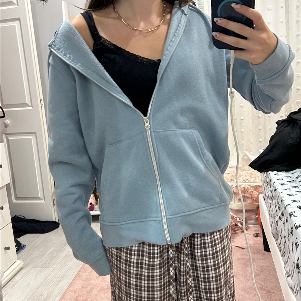 Primark Women's Blue Zip-Up Hoodie